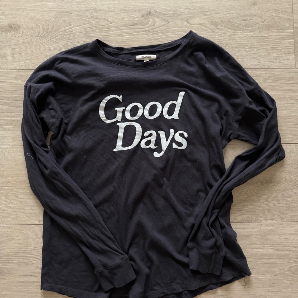 Madewell Black Long Sleeve Top - Good Days shirt - size small